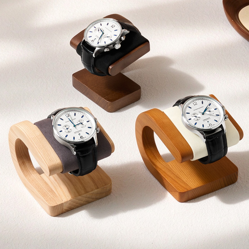 오일브 호두 나무 소재 시계 거치대, 새로운 C자형 시 - Jewelry And Watches Inc 리뷰 및 가격